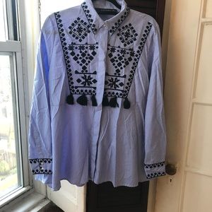 BRAND NEW embroidered Zara blouse